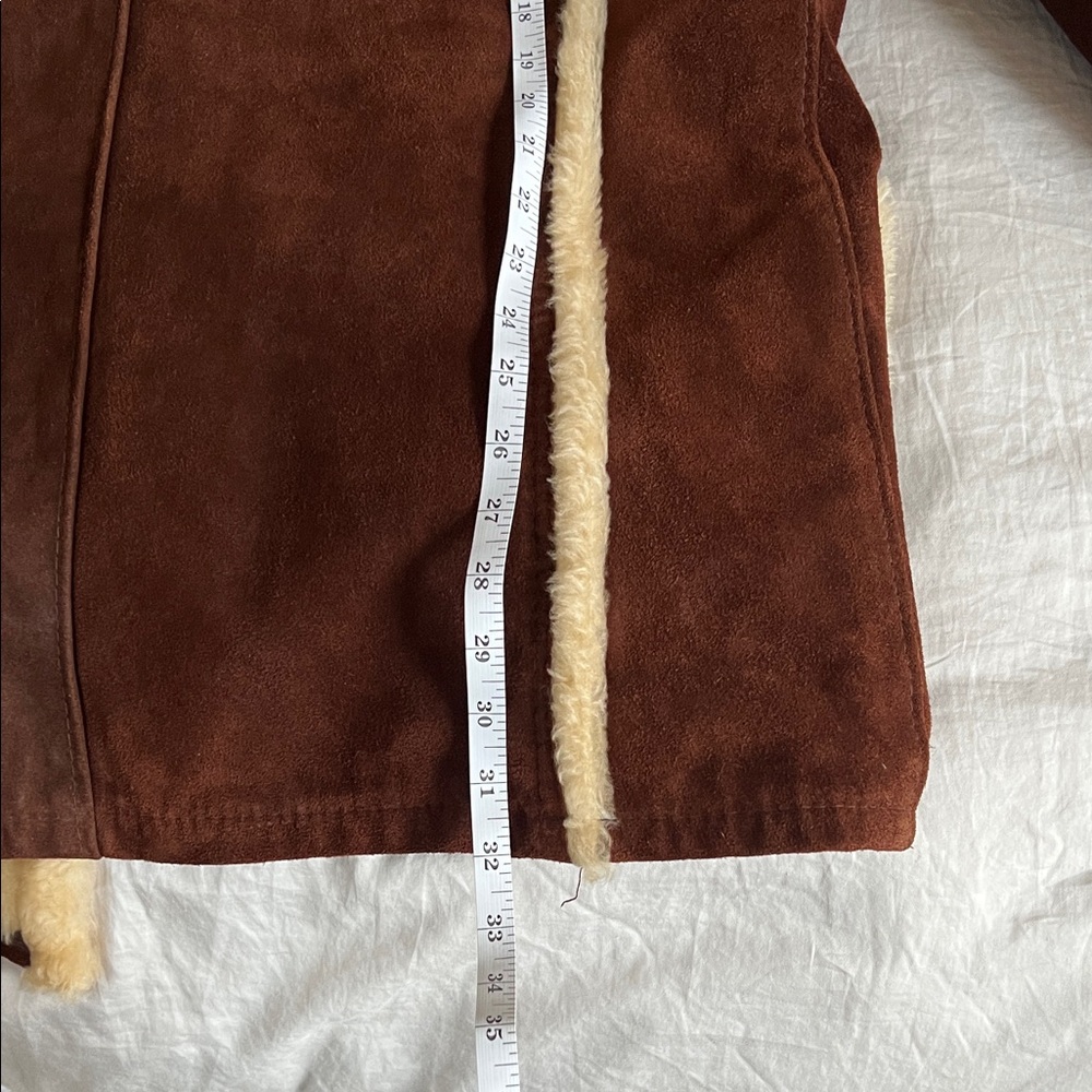 Sears Brown Suede Coat with Cream Shearling - Picture 8 of 8